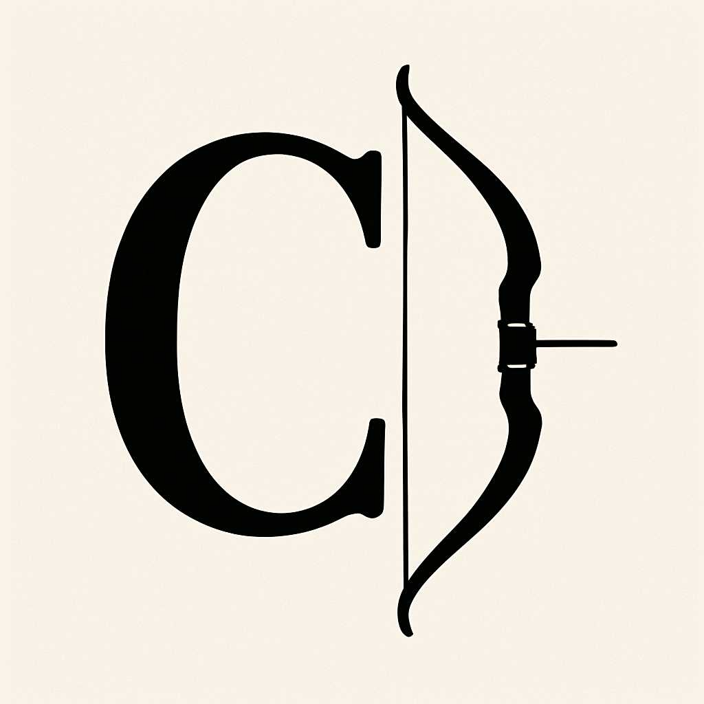 letter c and a bow